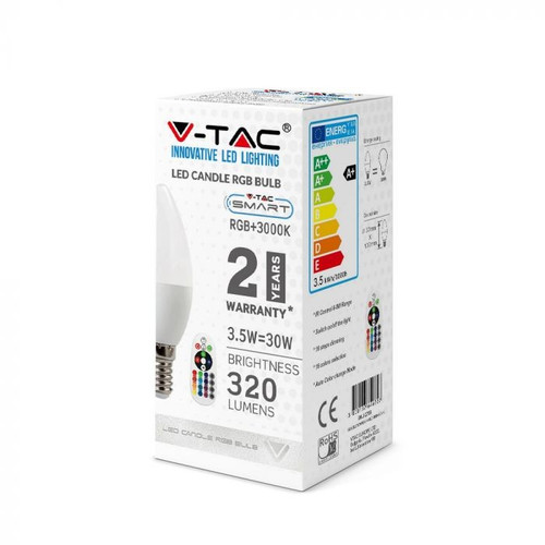 V-TAC Bulb LED Smart E14 3.5W C37 RGB 4000K