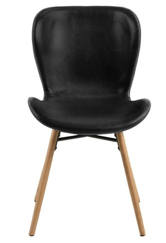 Chair Batilda Retro, faux leather, black