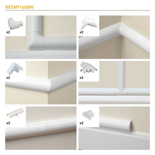 Connection Strip Accessories D-line, 16x8 mm, white, 13-pack