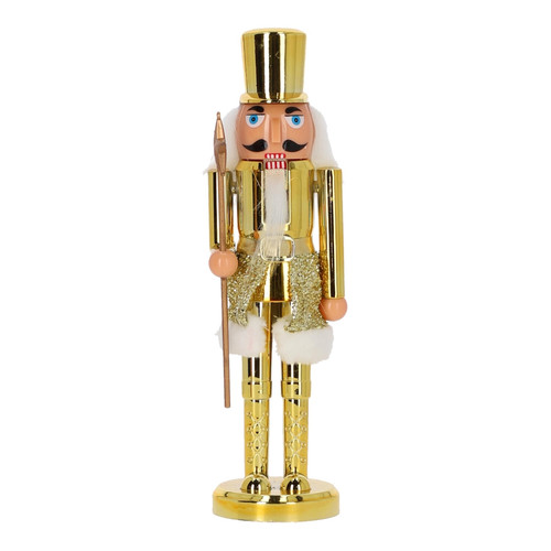 Nutcracker Christmas Decoration 28cm, hat, gold