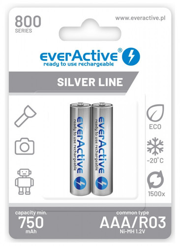 everActive Rechargeable Batteries R03/AAA 800mAh 2pcs