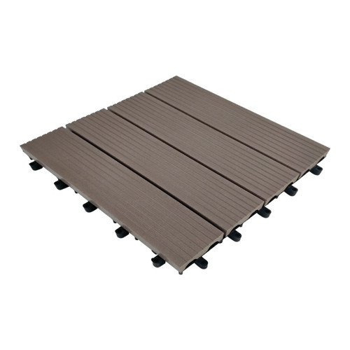 Wood Decking 30x30 cm, brown