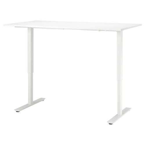 TROTTEN Underframe sit/stand f table top, white, 120/160 cm
