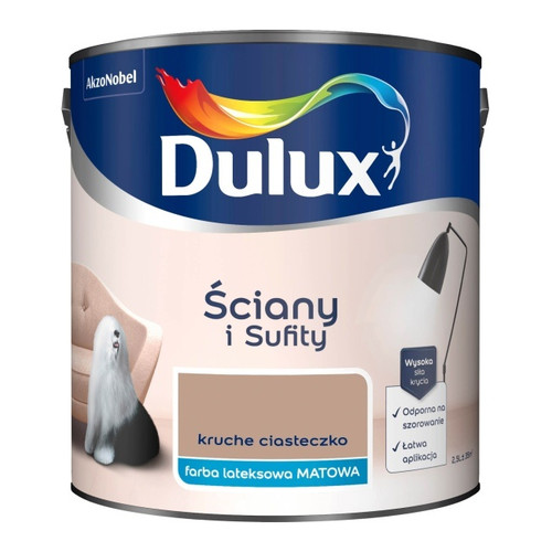 Dulux Walls & Ceilings Matt Latex Paint 2.5l shortbread