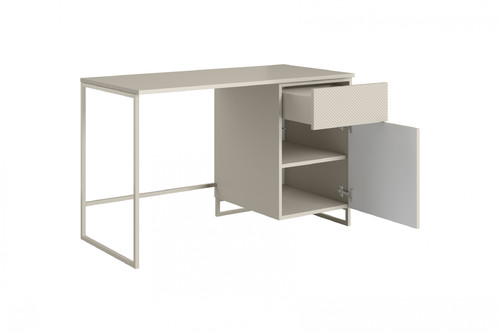 Desk with Drawer Asha 120 cm, cashmere, cashmere frame