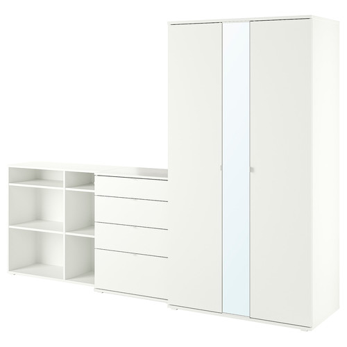 VIHALS Wardrobe combination, white, 270x57x200 cm