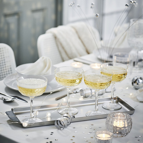 FRÖJDA Champagne coupe, clear glass, 20 cl