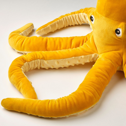 BLÅVINGAD Soft toy, octopus/yellow, 50 cm