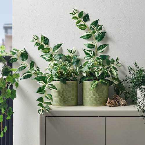 CHIAFRÖN Plant pot, in/outdoor green, 15 cm