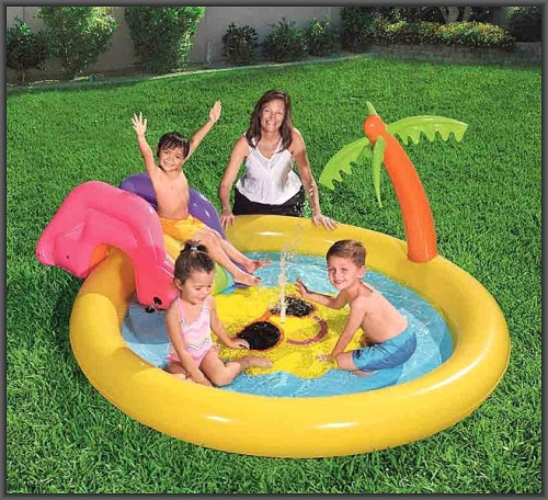 Bestway Inflatable Pool with Slide Tropical Island 237x201x104cm 2+