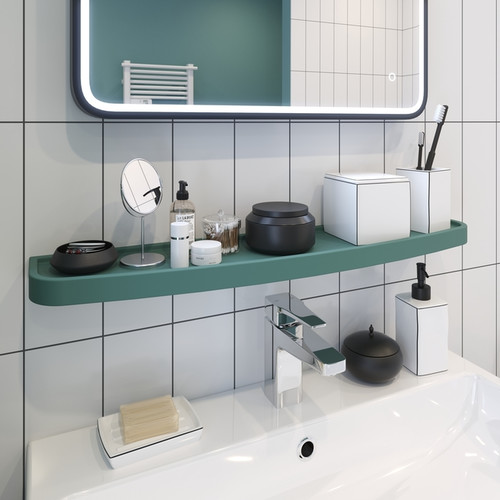 GoodHome Decorative Bathroom Shelf Himalia 70 x 15 cm, green