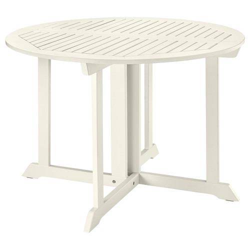 BONDHOLMEN Table, outdoor, white/beige, 108 cm