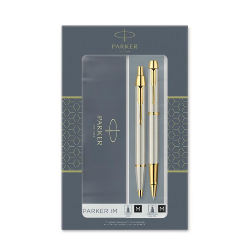 Parker Gift Set Rollerball Pen & Ballpoint Pen IM Steel GT