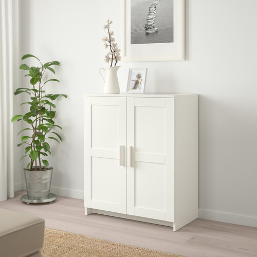 BRIMNES Cabinet with doors, white, 78x95 cm