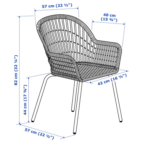 NILSOVE / NORNA Chair with chair pad, rattan white/Laila natural