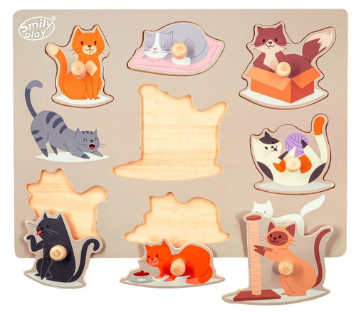 Wooden Puzzle Cats 7pcs 18m+