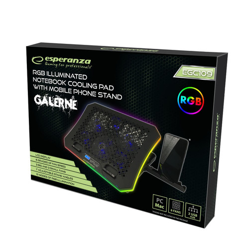 Esperanza Gaming Notebook Cooling Pad Illuminated RGB GALERNE