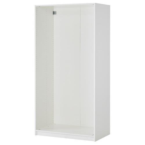 PAX Wardrobe with 2 doors, white/Fardal high-gloss/white, 100x37x201 cm