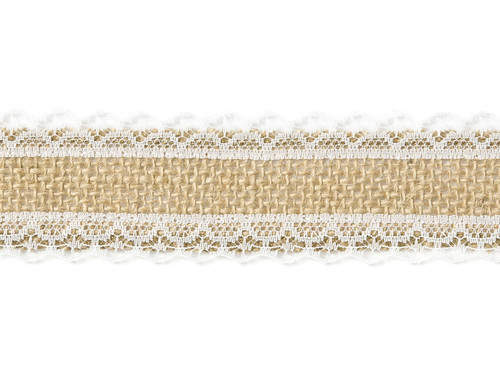 Jute Ribbon with Lace 40mm/5m