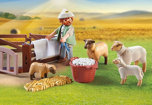 Playmobil Young Shepherd with flock of sheep 4+