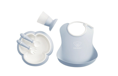 BABYBJORN Baby Dinner Set - Powder Blue 4m+