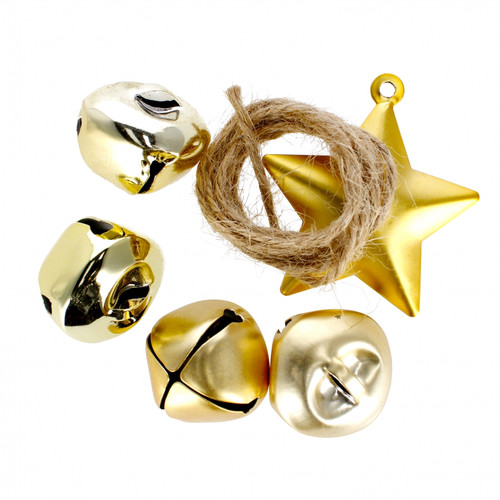 Craft Christmas Decoration Set Bells 5pcs