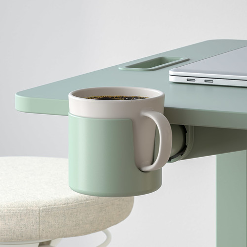 MITTZON Laptop table with castors, green, 66x50 cm