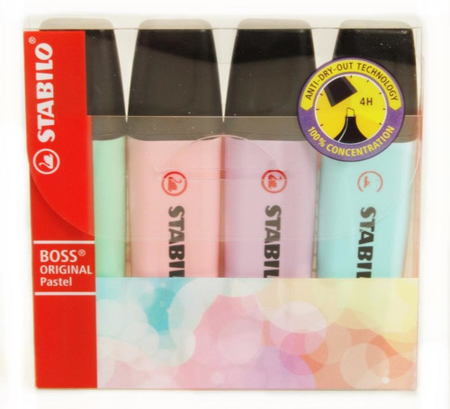 Stabilo Highlighter Boss Pastel 4 Colours