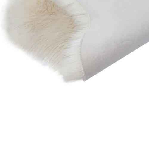 GoodHome Faux Sheepskin Rug 60 x 90 cm, beige