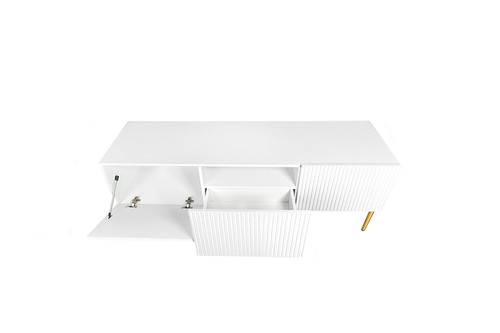 TV Cabinet Nicole 150 cm, matt white/gold legs