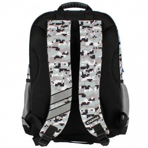 School Backpack Pixel, grey