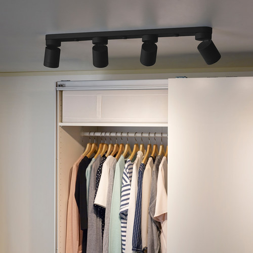 NYMÅNE Ceiling spotlight with 4 spots, anthracite