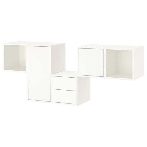 EKET Wall-mounted cabinet combination, white, 175x35x70 cm