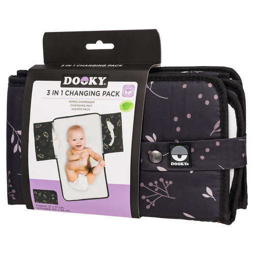 Dooky 3-in-1 Changing Pack Romantic Leaves Black