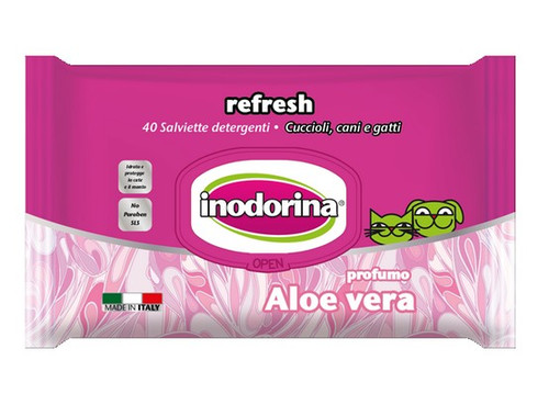 Inodorina Refresh Wet Wipes for Dogs Aloe Vera 40pcs