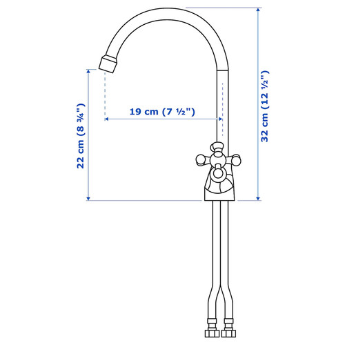 EDSVIK Dual-control kitchen mixer tap, chrome-plated