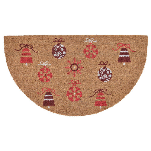 VINTERFINT Door mat, half-moon christmas motifs/natural, 50x90 cm