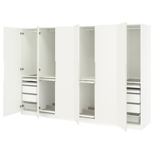 PAX / TONSTAD Wardrobe combination, white/off-white, 300x60x201 cm