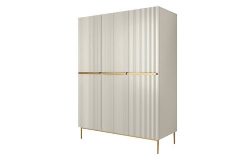 Wardrobe Nicole 150 cm, cashmere, gold handles and legs