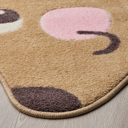 BRUMMIG Rug, hedgehog shaped/brown, 94x150 cm