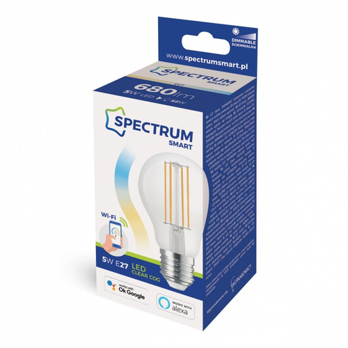 Spectrum Smart Bulb TUYA WIF GLS 5W COG CLEAR CCT+DIM
