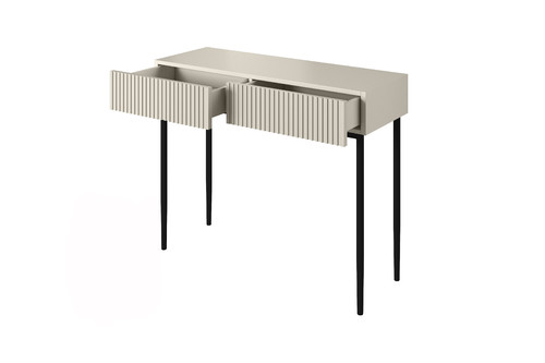 Modern Console Table Dresser Dressing Table Nicole, cashmere, black legs