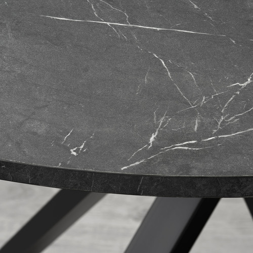 MARIEDAMM / KARLPETTER Table and 4 chairs, black marble effect/Gunnared medium grey black, 105 cm