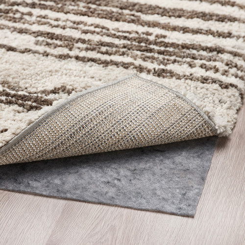 RAKSTRÄCKA Rug, high pile, off-white/grey, 200x300 cm