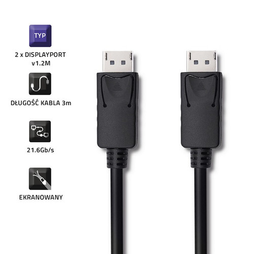 Qoltec DisplayPort v1.2 male, 4K, 3m