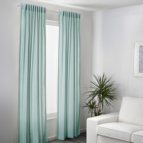 ÅKERMOLKE Curtains, 1 pair, light blue, 145x300 cm