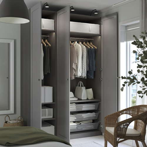 PAX / GULLABERG Wardrobe combination, dark grey/dark grey, 150x60x236 cm