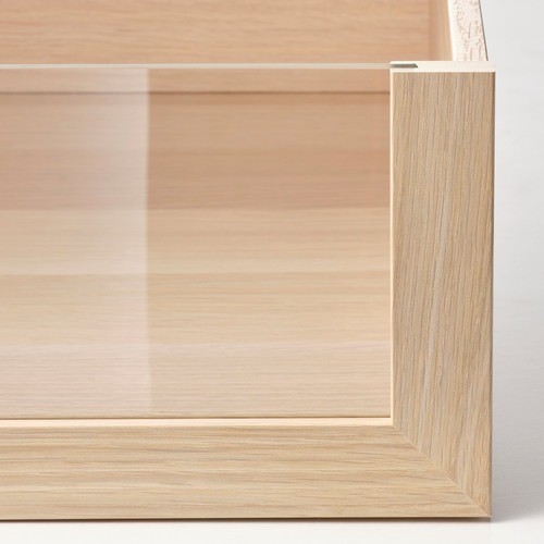 KOMPLEMENT Drawer with glass front, white stained oak effect, 100x58 cm