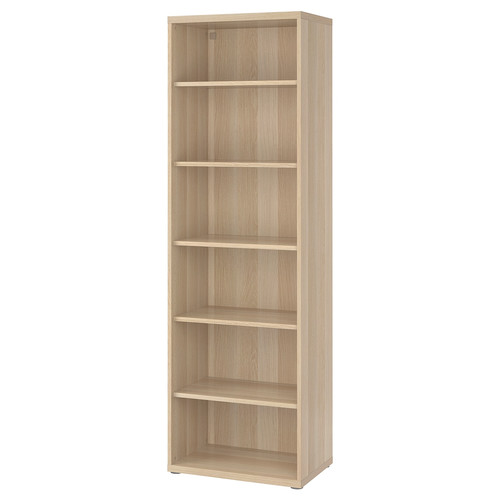 BESTÅ Shelving unit, with 5 shelves/white stained oak effect, 60x40x193 cm