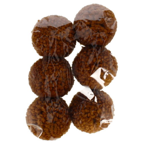 Decorative Pompoms 4cm 6pcs, brown